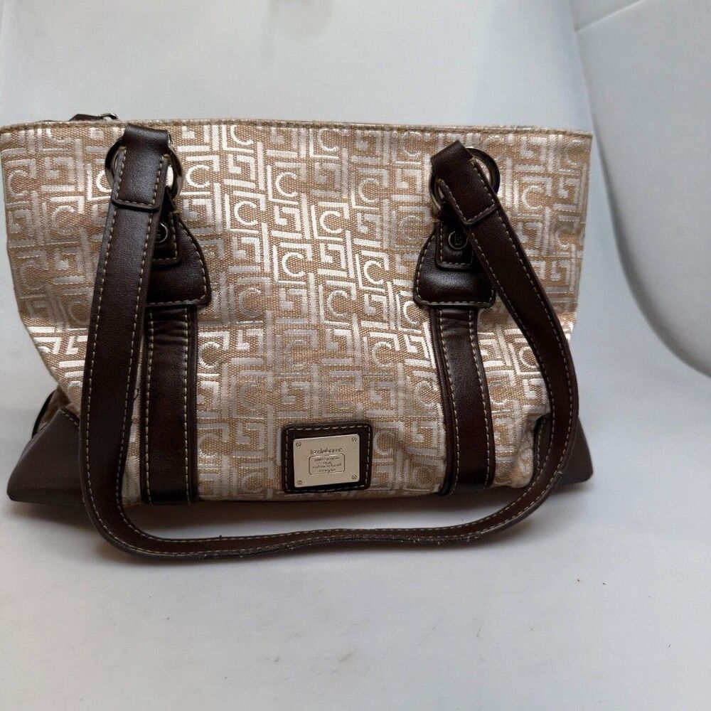 Liz Claiborne Vintage LC Signature Tan Brown Vegan Leather Tote Shoulder Bag EUC - Picture 8 of 12
